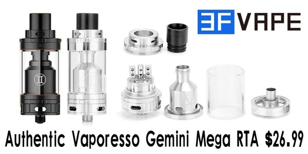 Vaporesso Gemini Mega RTA Discount - 3FAVPE - $26.99
