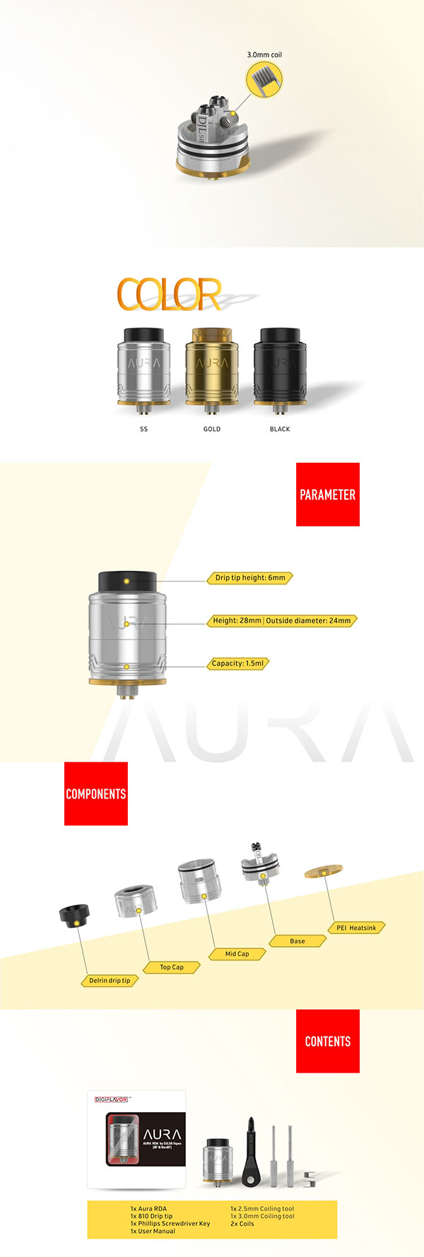 Authentic Digiflavor AURA RDA