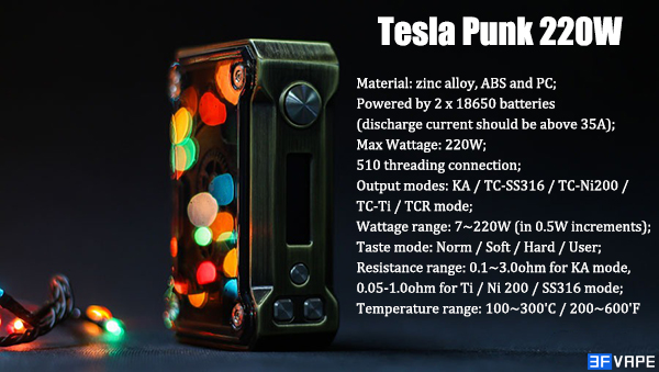 Authentic Tesla Punk 220W Box Mod