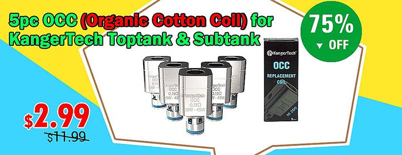 5pc OCC (Organic Cotton Coil) for KangerTech Toptank & Subtank