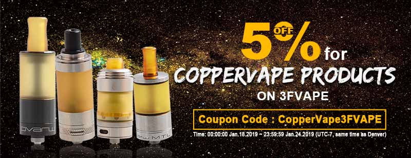 5% off for Coppervape Products - 3FVape