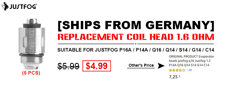 Justfog Replacement Coil Head 1.6 Ohm