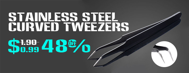 Stainless Steel Curved Tweezers