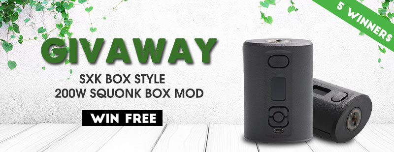 SXK Box Style 200W VV Squonk Box Mod Giveaway