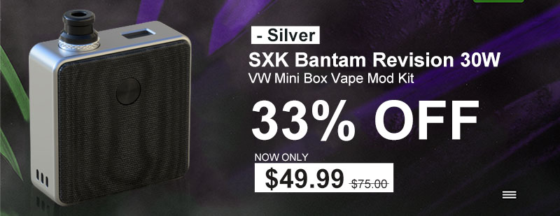 SXK-Bantam-Revision-30W-VW-Mini-Box-Vape-Mod-Kit---Silver