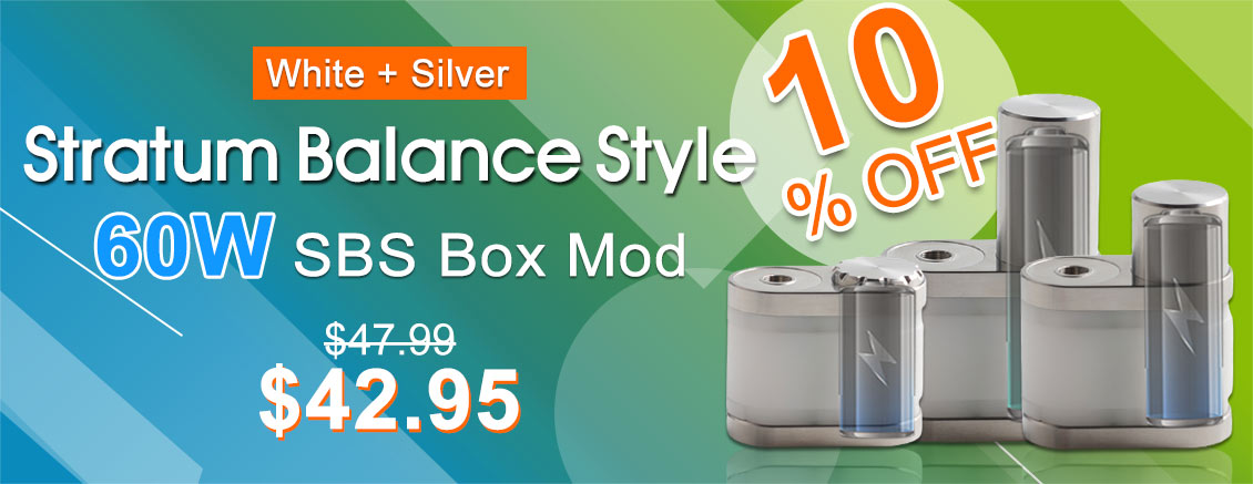Stratum Balance Style 60W SBS Box Mod - White + Silver