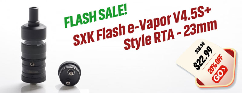 SXK Flash-e-Vapor V4.5 S+ RTA Black Flash Sale