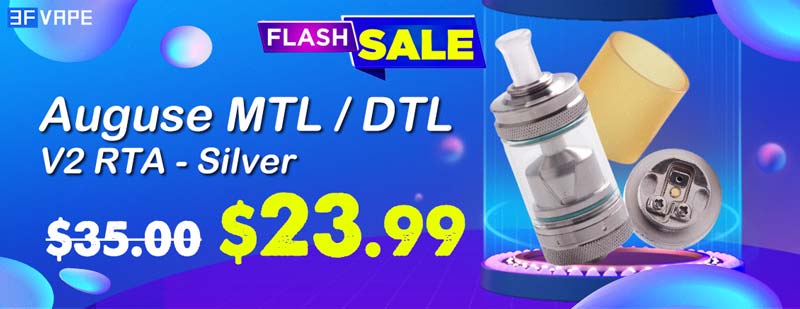 Auguse MTL / DTL V2 RTA - Silver Flash Sale