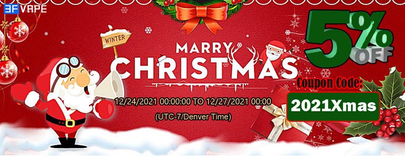 3FVAPE Coupon - 5% off site-wide for 2021 Christmas